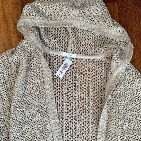 Talula | Aritzia cream capitol cozy crochet hooded sweater size large - Picture 4 of 5